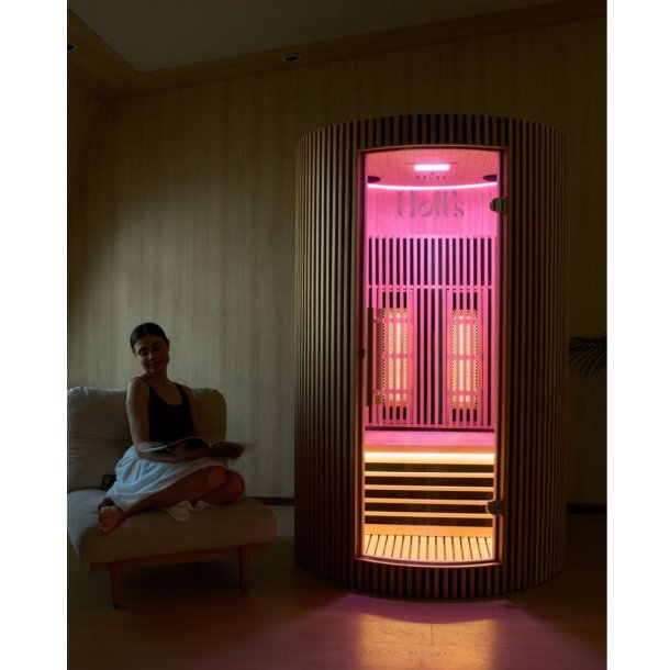 Sauna Moon Infrar&oslash;d Rund 1 plads tr&aelig;farve Holls